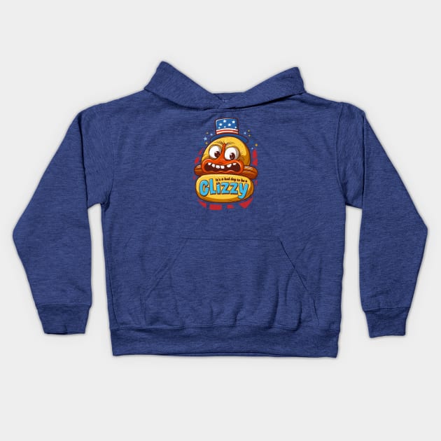 Hot Dog Funny Saying It’s A Bad Day To Be A Glizzy Kids Hoodie by Wintrly